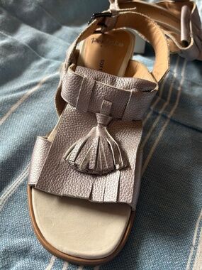 Silver Square Heel Sandals 37